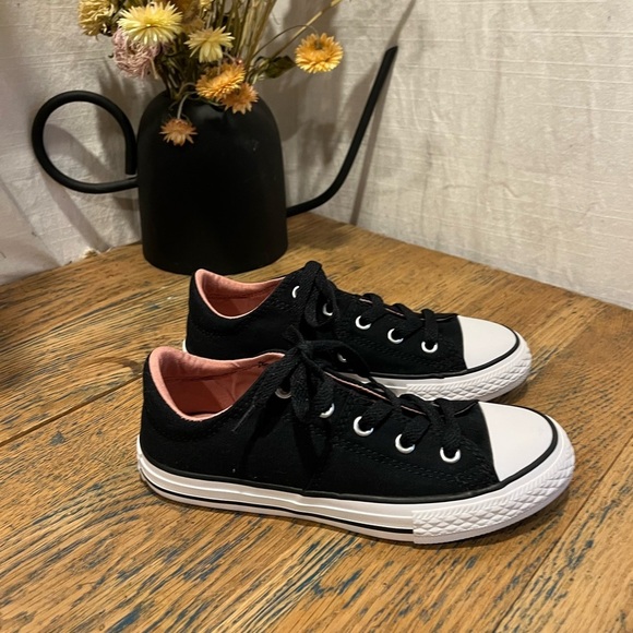 🖤 Converse All Star Junior Sneakers – Black & Pink – Size US 1 - Picture 6 of 8